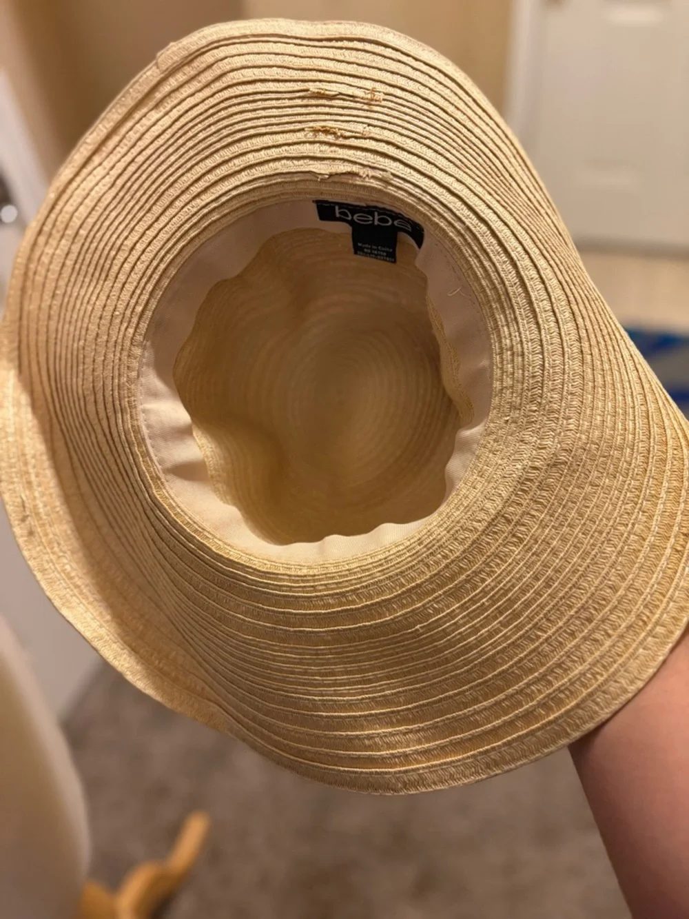 Y2K Bebe Floppy Wide Brim Straw Hat